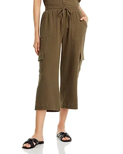 Single Thread Cotton Gauze Trousers In Brown