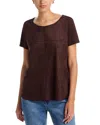 Single Thread Faux Suede Top In Brown