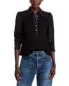 Single Thread Mixed Media Top In Black