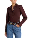 Single Thread Mixed Media Top In Brown
