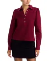 Single Thread Mixed Media Top In Burgundy