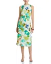 Single Thread Printed Sleeveless Dress In Multi