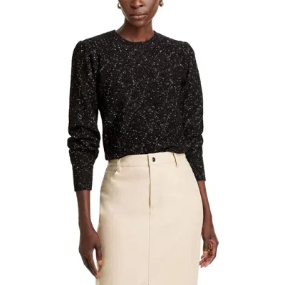Single Thread Raised Metallic Slub Yarn Sweater In Charcoal In Multi