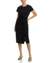 Single Thread Twist Front Knit Dress In Black