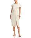 Single Thread Twist Front Knit Dress In Yellow