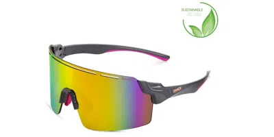 Sinner Amla Sisu-916-20-08 Men's Sunglasses Grey Size 142 In Shiny Grey-matte Pink