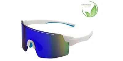 Sinner Amla Sisu-916-30-28 Men's Sunglasses White Size 142 In Matte White-light Blue