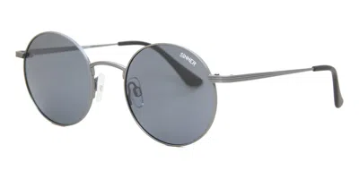 Sinner Cali Polarized Sisu-848-90-p10 Men's Sunglasses Gunmetal Size 47 In Gray
