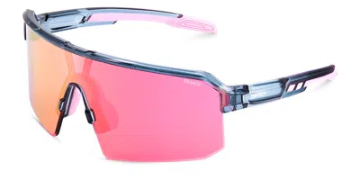 Sinner Calya Sisu-935-50-78 Men's Sunglasses Blue Size 143 In Transparent Light Blue-matte Pink