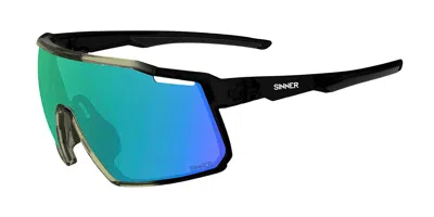 Sinner Fari Sisu-936-11-28 Men's Sunglasses Green Size 147 In Transparent Black Green Gradient-matte G