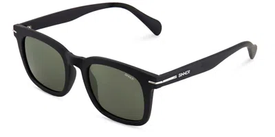 Sinner Filoti Polarized Sisu-946-11-p28 Men's Sunglasses Black Size Standard In Matte Black