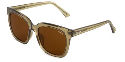 Sinner Marathi Polarized Sisu-943-75-p30 Women's Sunglasses Green Size Standard In Transparent Olive