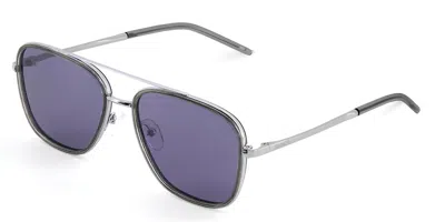 Sinner Nuqi Polarized Sisu-948-20-p10 Men's Sunglasses Silver Size Standard In Transparent Grey - Silver Metal