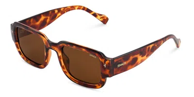 Sinner Sidari Polarized Sisu-942-41-p30 Women's Sunglasses Tortoiseshell Size Standard In Brown Tortoise