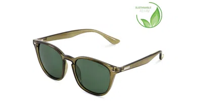 Sinner Sorai Polarized Sisu-939-75-p28 Men's Sunglasses Green Size Standard In Transparent Olive