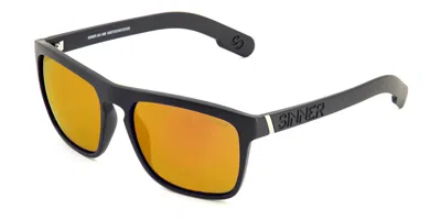 Sinner Thunder X Polarized Sisu-845-10-p09 Men's Sunglasses Black Size 45 In Matte Black