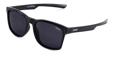 Sinner Zuni Polarized Sisu-938-10-p10 Men's Sunglasses Black Size Standard In Transparent Black-matte Black