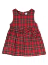 Siola Bow-detail Plaid Flared Dress In Red