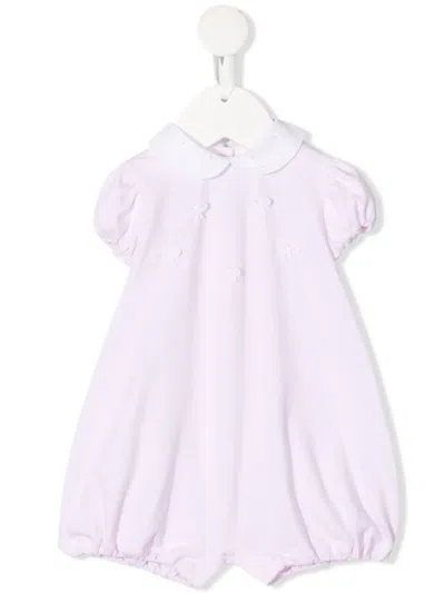 Siola Babies' Bow-detail Short-sleeved Romper In 粉色