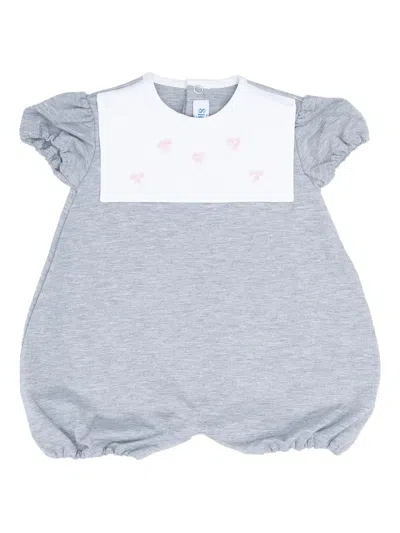 Siola Babies' Bow-embroidered Ruffled Shorties In Gray