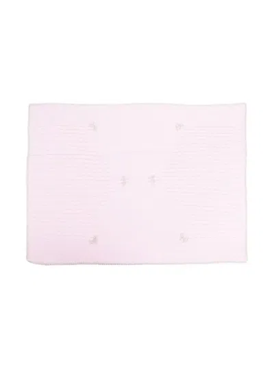 Siola Babies' Bow-motif Crochet-knit Scarf In Neutrals