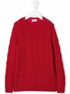 Siola Sweater With Braids In Rosso
