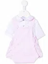 Siola Check-print Cotton Playsuit Set In 粉色