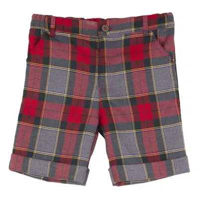 Siola Kids' Checked Bermuda In Grigio