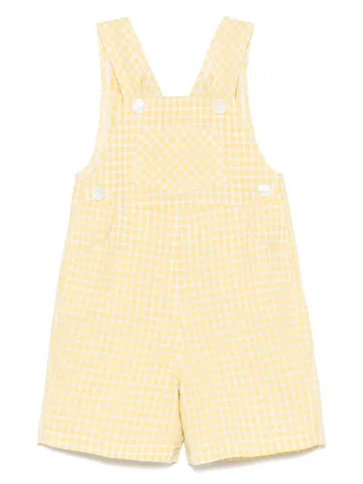 Siola Babies' Checked Dungarees In Yellow