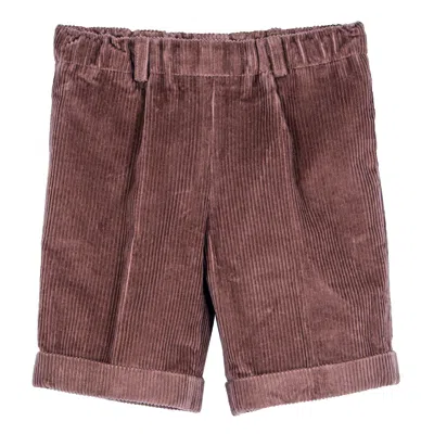 Siola Kids' Corduroy Bermuda In Marrone