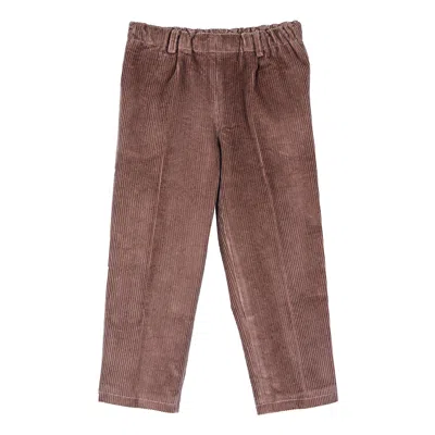 Siola Kids' Corduroy Trousers In Marrone