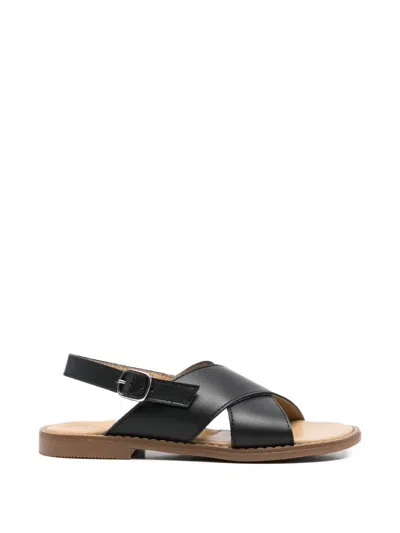 Siola Kids' Crossover-strap Buckle-fastening Sandals In Black