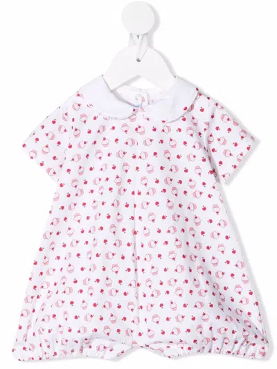 Siola Babies' Cupcake-print Cotton Body In 白色