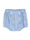 Siola Double-breasted Linen Shorts In Blue