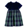 Siola Dress With Checked Skirt In Blu
