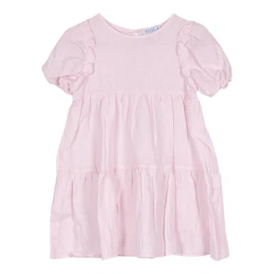 Siola Kids' Vestito Con Maniche A Sbuffo In Rosa