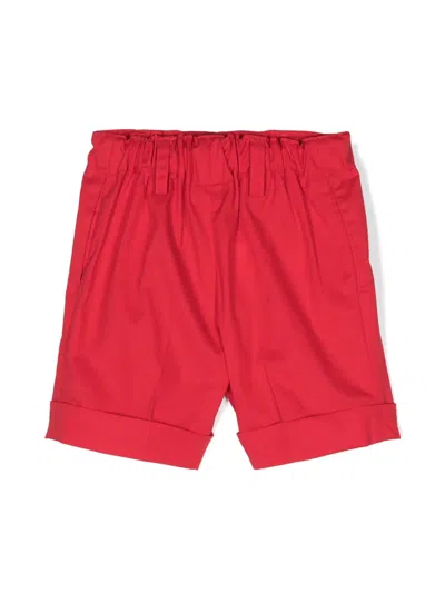 Siola Babies' Elasticated-waist Cotton Shorts In 红色