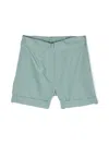 Siola Elasticated-waist Cotton Shorts In 绿色