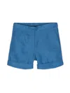 Siola Elasticated-waist Linen Shorts In 蓝色