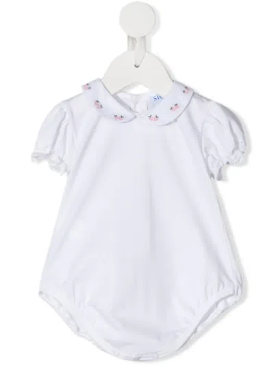 Siola Babies' Embroidered Ruffled Bodysuit In White