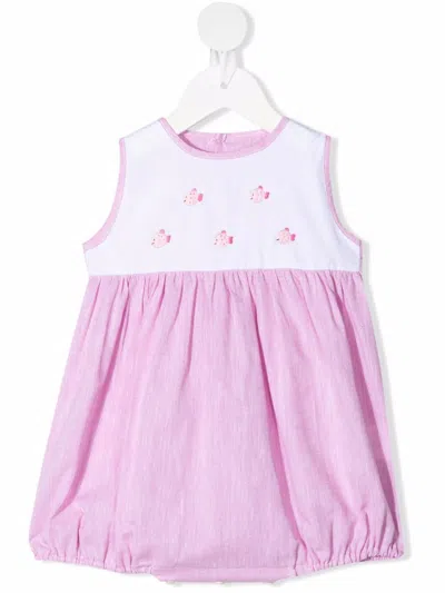 Siola Babies' Fish Embroidery Colour-block Shorties In Pink