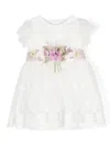 Siola Floral-appliqué Tulle Dress In White