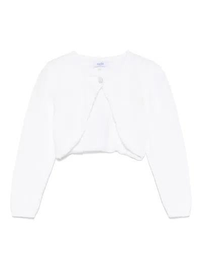 Siola Kids' Floral-detailed Cardigan In White