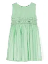 Siola Floral-embroidered Flared Dress In Green