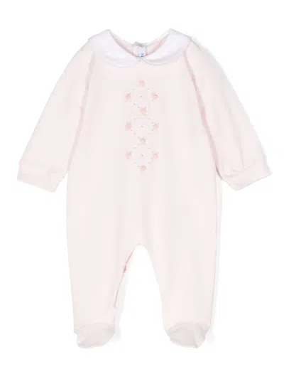 Siola Babies' Floral-embroidered Pajamas In Pink