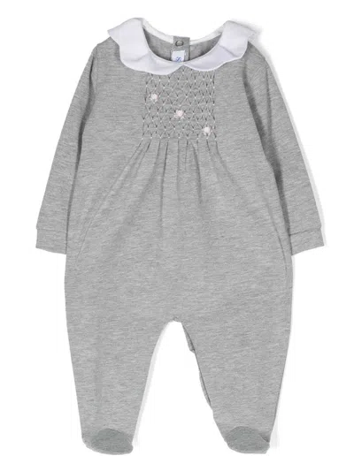 Siola Babies' Floral-embroidery Body In Grey