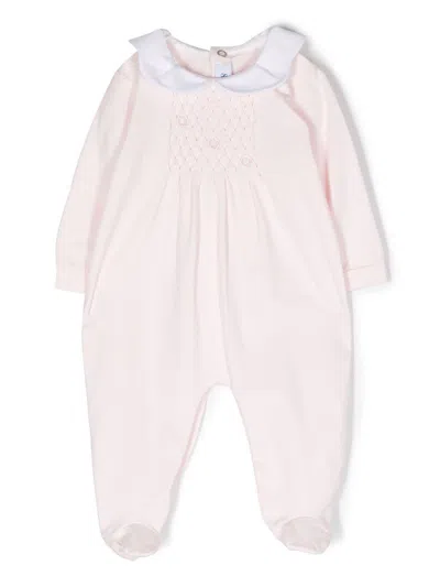 Siola Babies' Floral-embroidery Body In Pink
