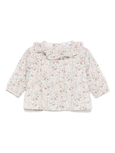 Siola Babies' Floral-print Blouse In White