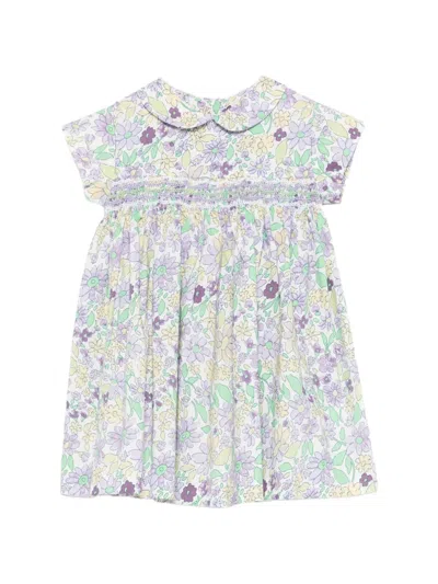 Siola Babies' Floral-print Dress In Blue