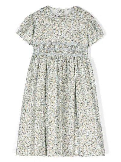 Siola Babies' Floral-print Dress In Blue